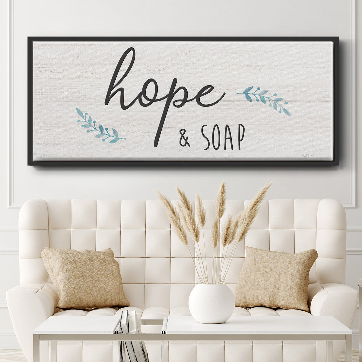 Hope & Soap - Floater Framed Canvas Print
