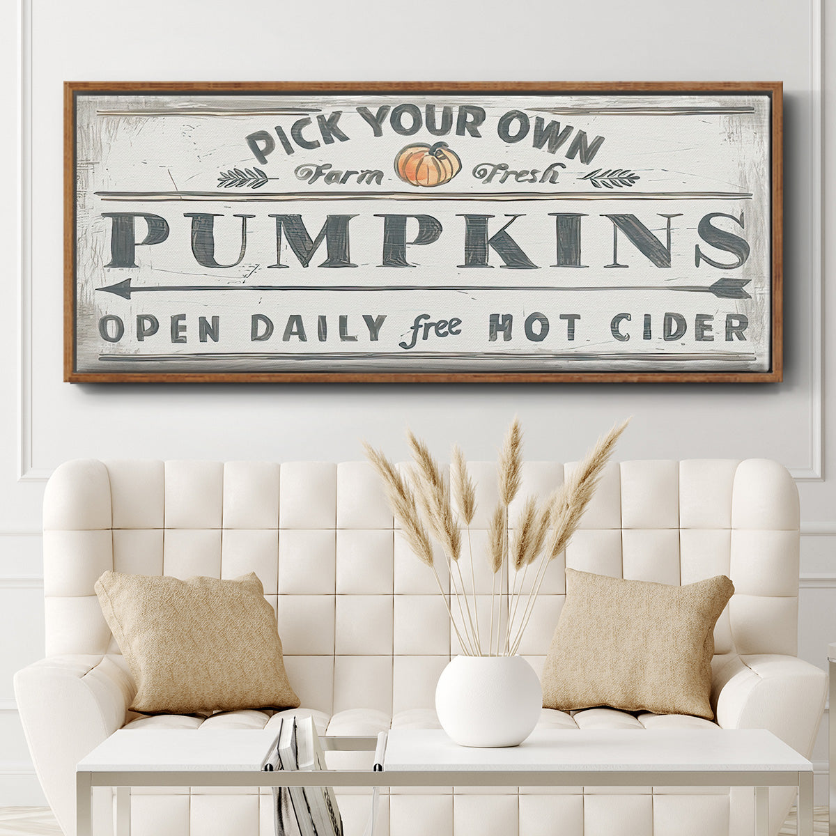 Pumpkin Patch I - Floater Framed Canvas Print