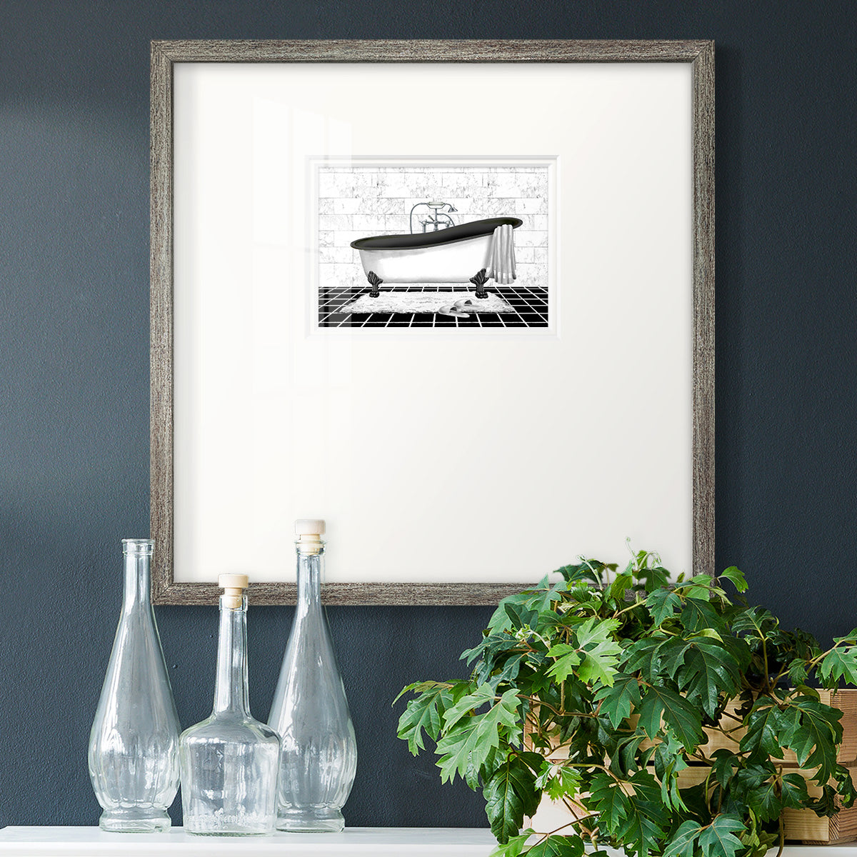 Modern Bath II Premium Framed Print Double Matboard