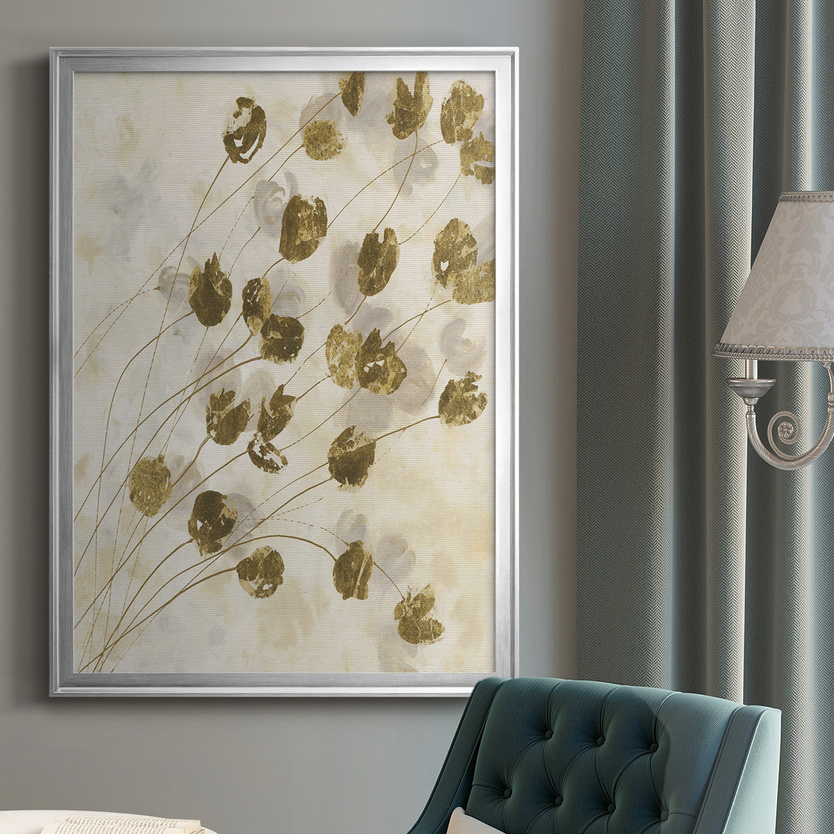 Elegance In Bloom IV - Modern Framed Canvas Print