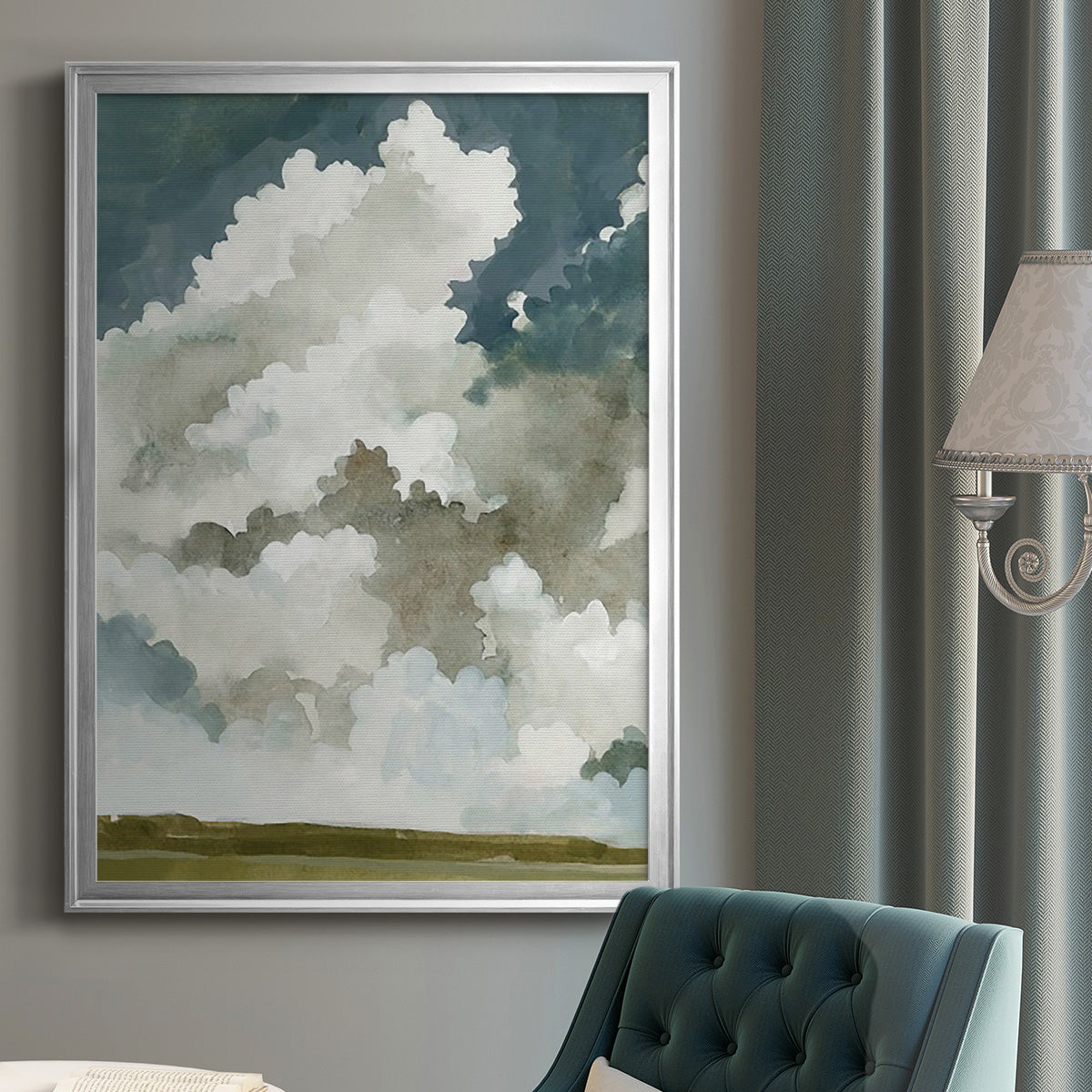 Vast Neutral Sky I - Modern Framed Canvas Print