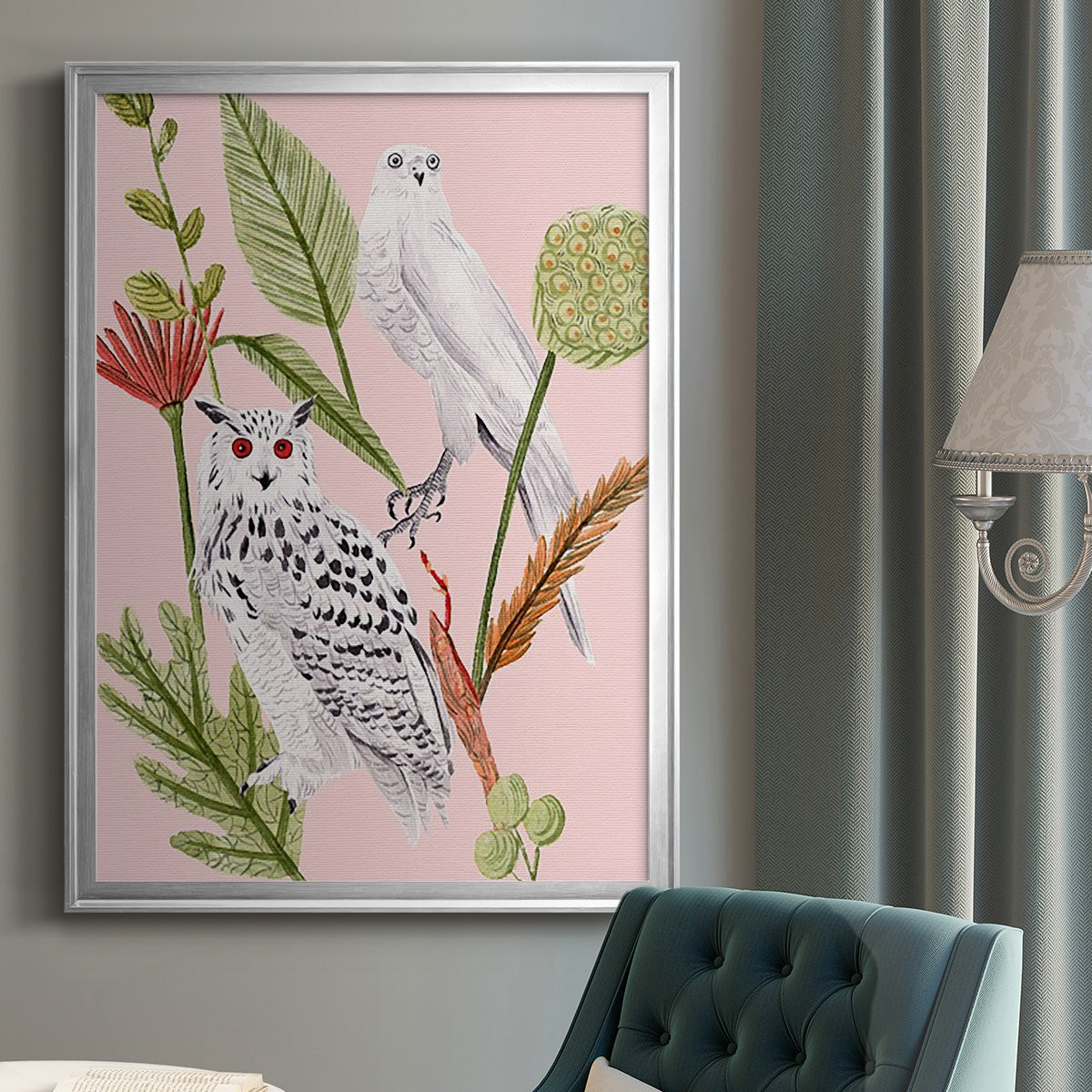 Birds in Motion V - Modern Framed Canvas Print