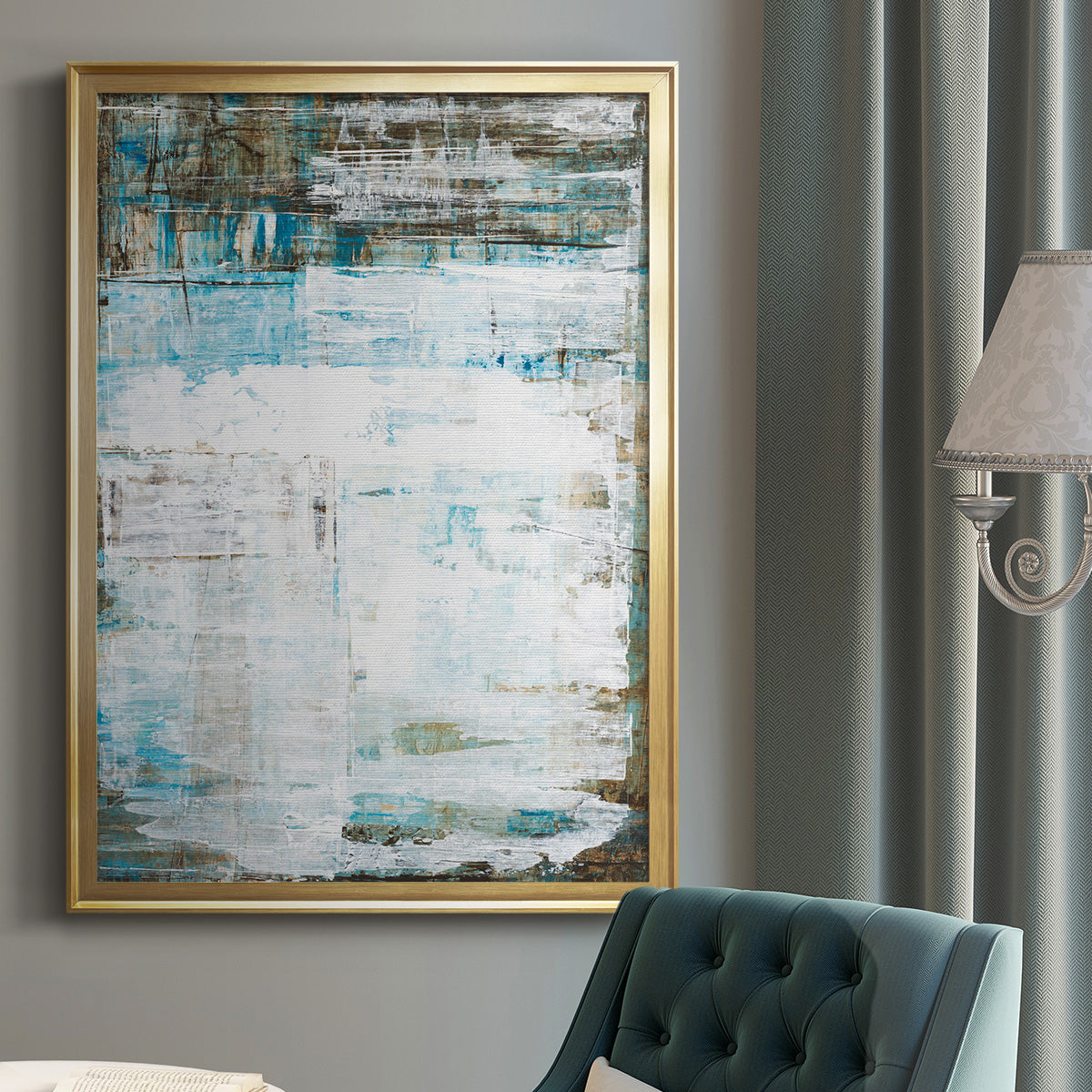 Beach Glass - Modern Framed Canvas Print