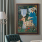 Intimate domestic genre scene by Édouard Manet in an ornate bronzed mahogany wood frame displayed in a dark-toned interior setting.