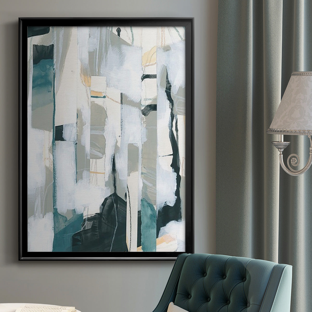 Sea Cavern Strata I - Modern Framed Canvas Print