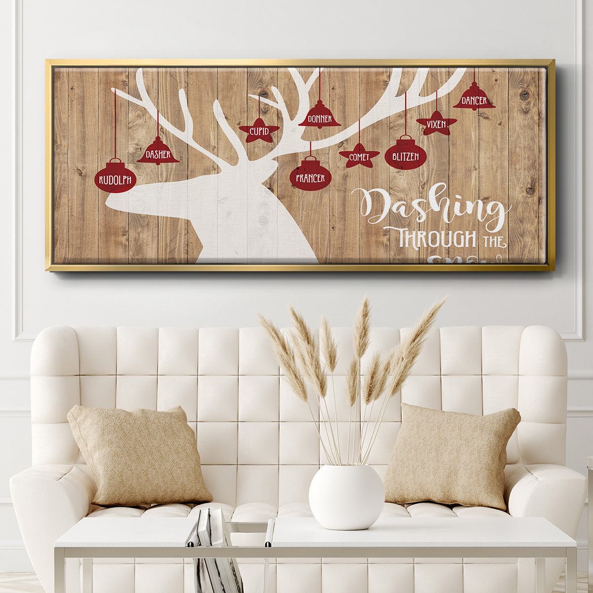Dashing Through The Snow - Floater Framed Canvas Print