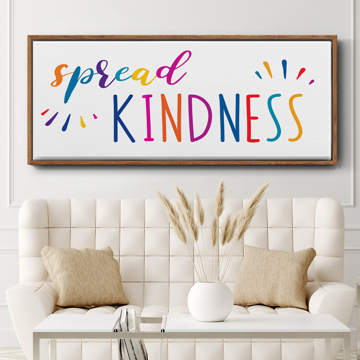 Rainbow Kindness - Floater Framed Canvas Print