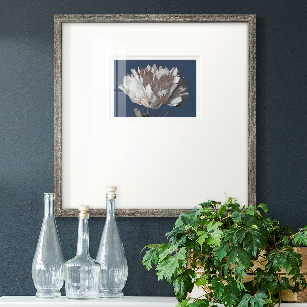 White Peony Premium Framed Print Double Matboard