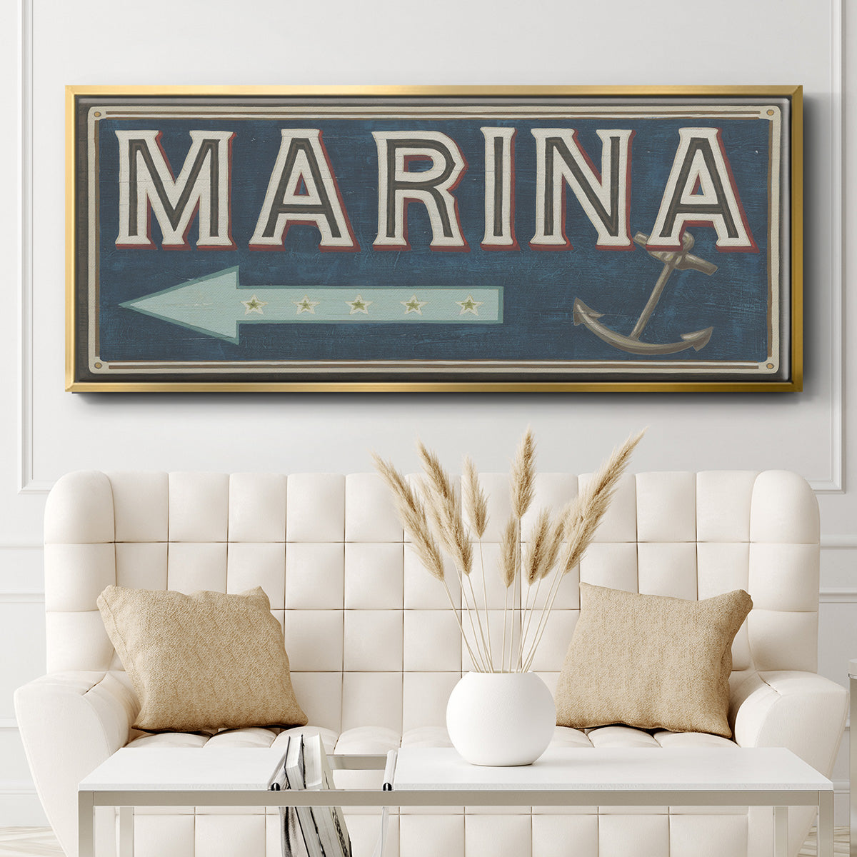 Shoreline Signs II - Floater Framed Canvas Print