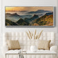 Jinshanling Mountains at Sunrise in Autumn Colors - Floater Framed Canvas Print