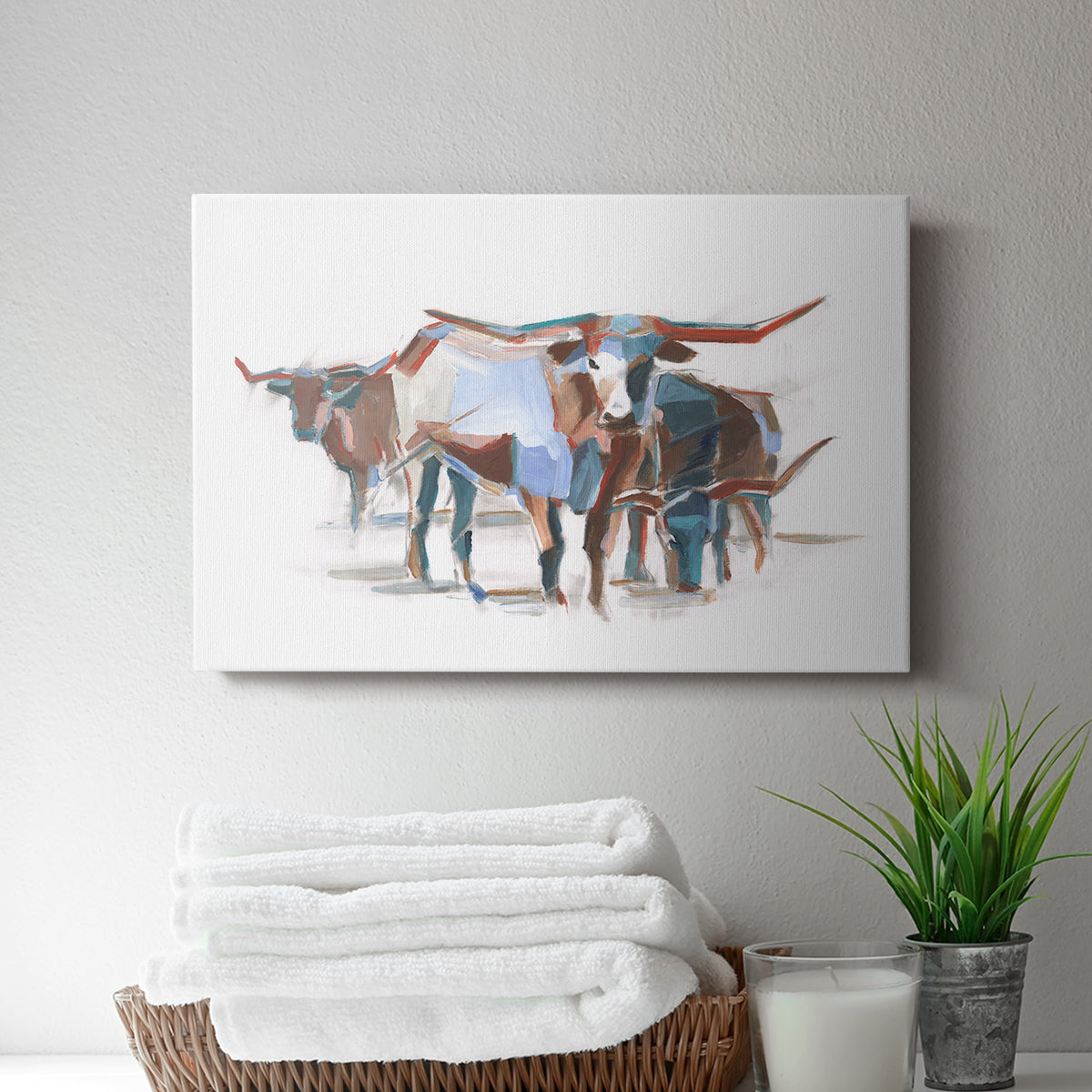 Modern Longhorns II - Canvas Art Print