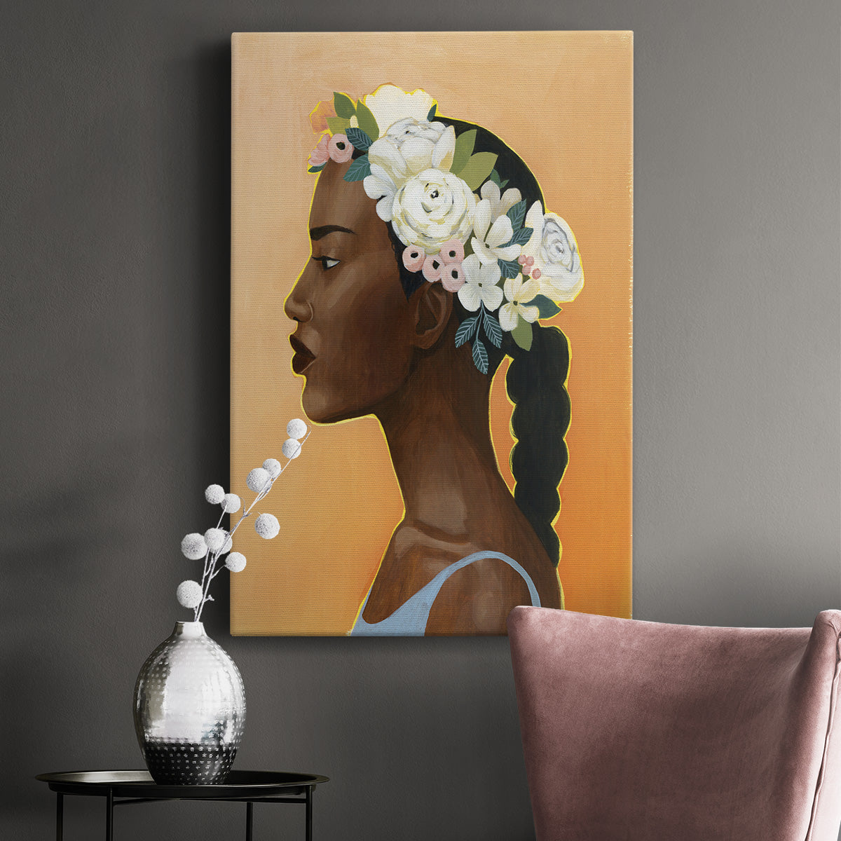 Modern Laurel II Premium Gallery Wrapped Canvas - Ready to Hang