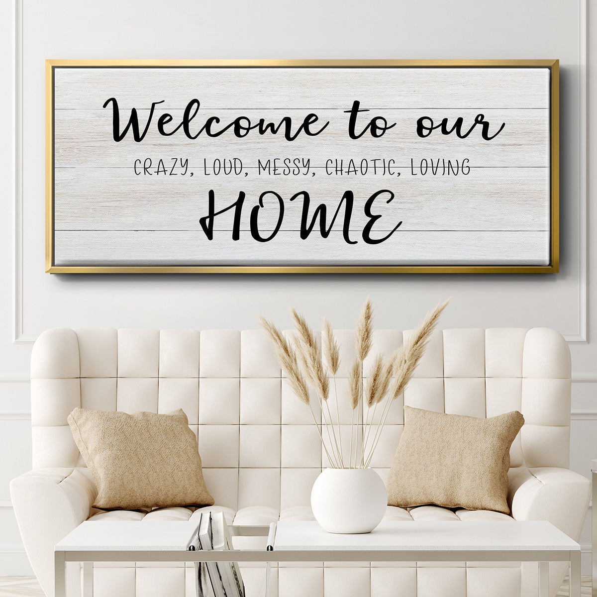 Welcome to Our Home - Floater Framed Canvas Print