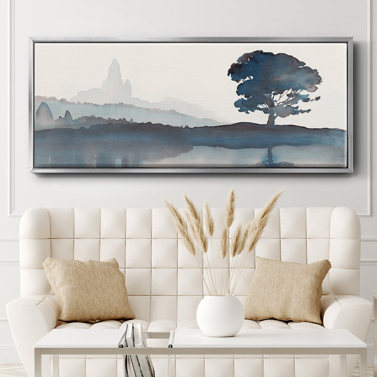 Serene Silhouette II - Floater Framed Canvas Print