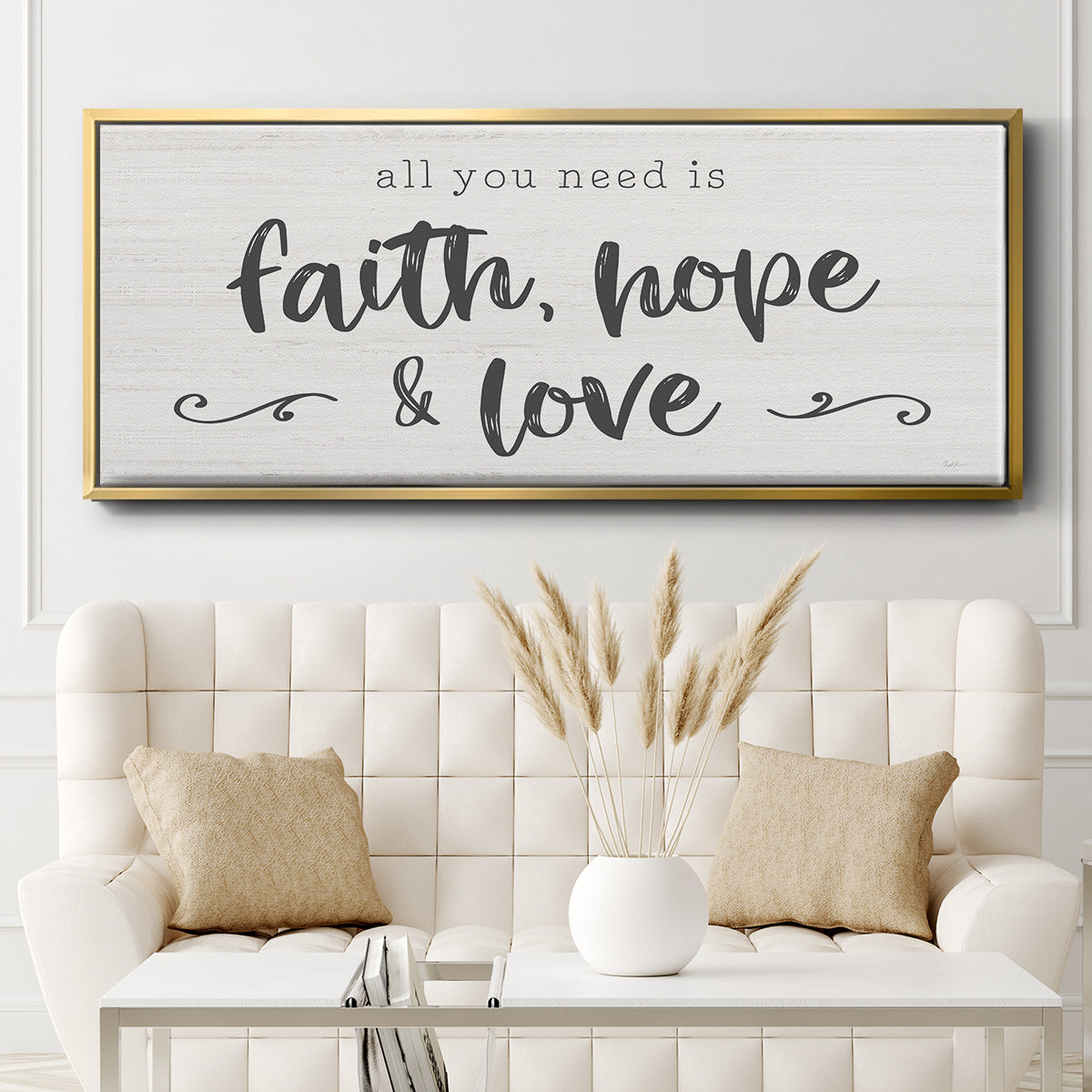 Faith Hope Love - Floater Framed Canvas Print