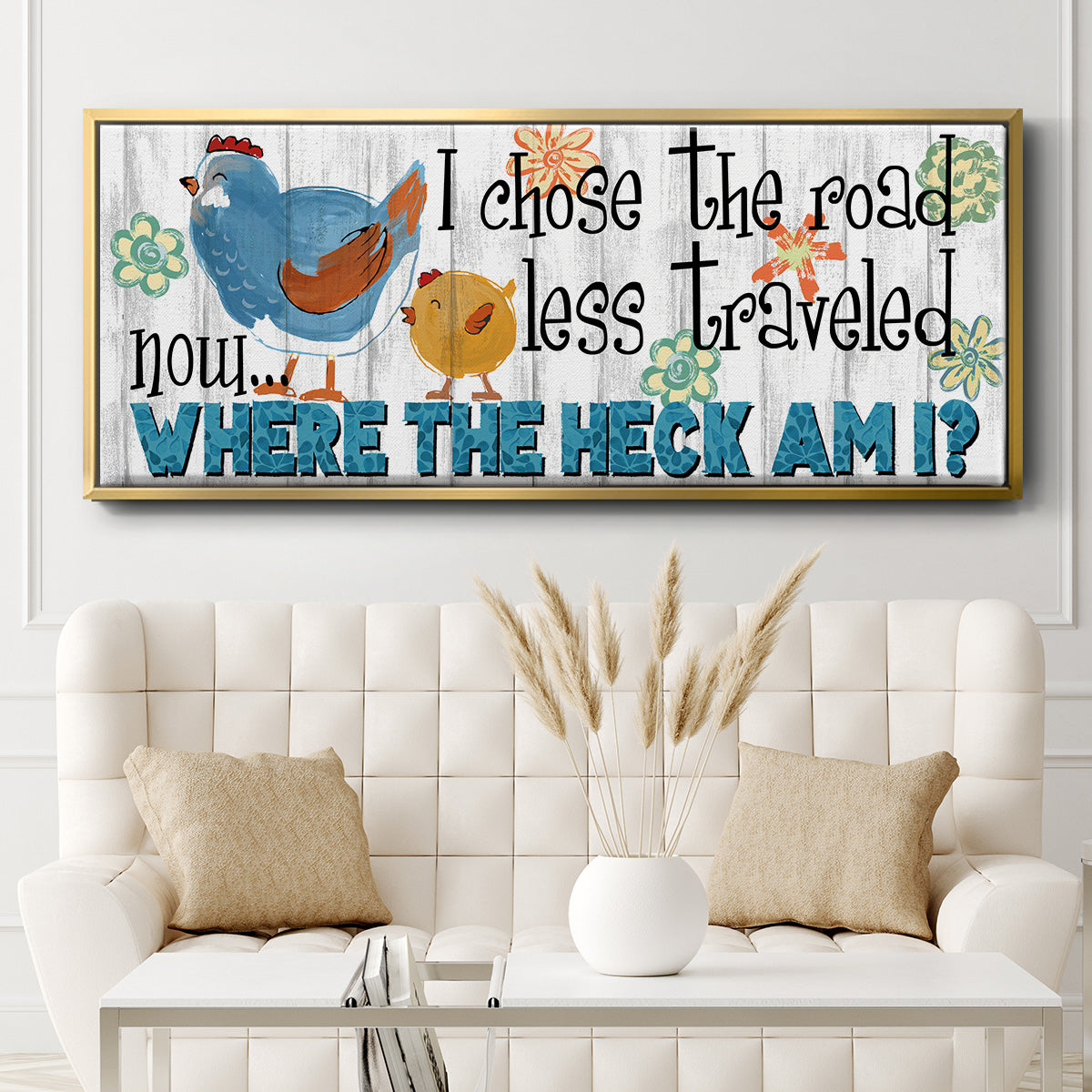 The Road Less - Floater Framed Canvas Print