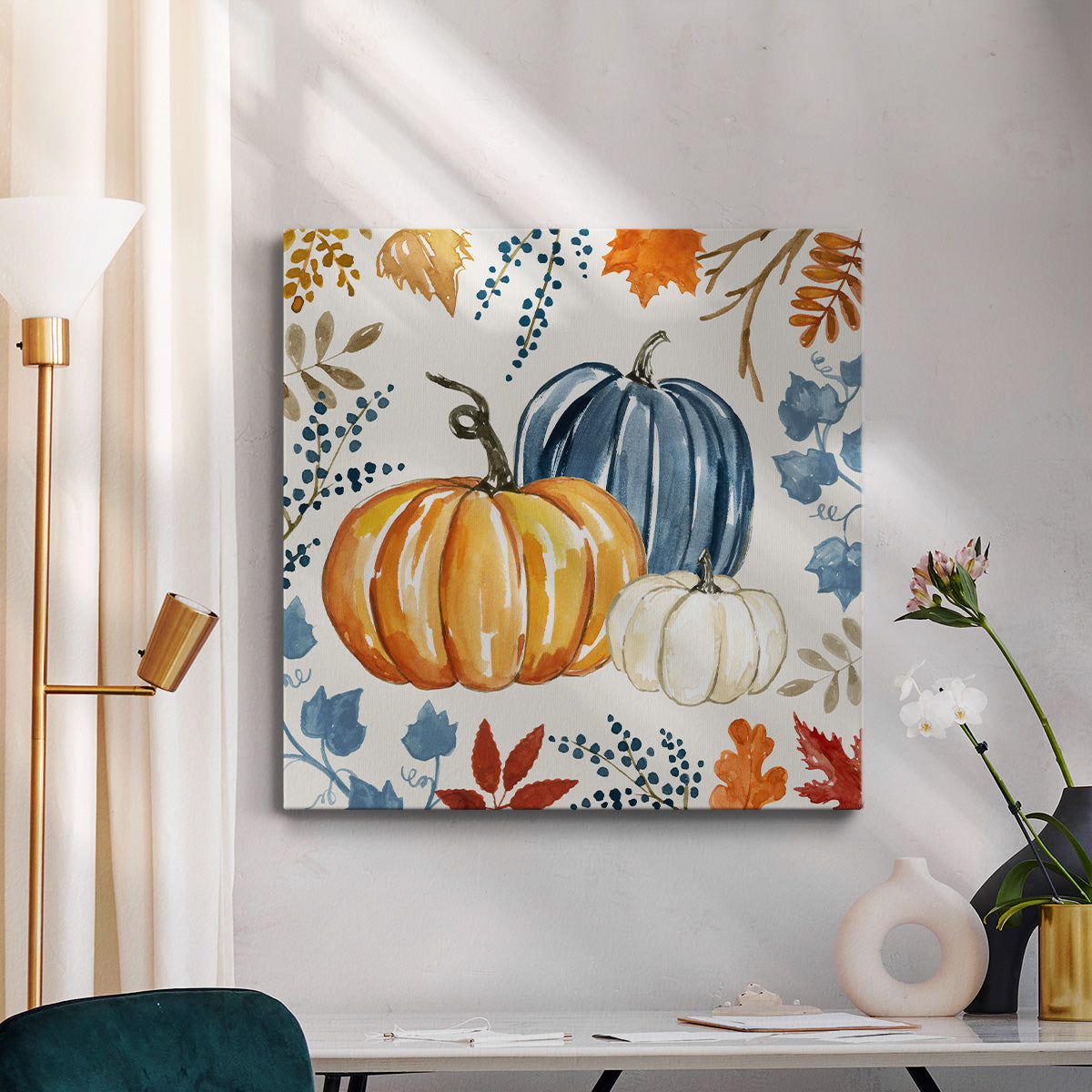 Autumn Pumpkin I -Premium Gallery Wrapped Canvas - Ready to Hang