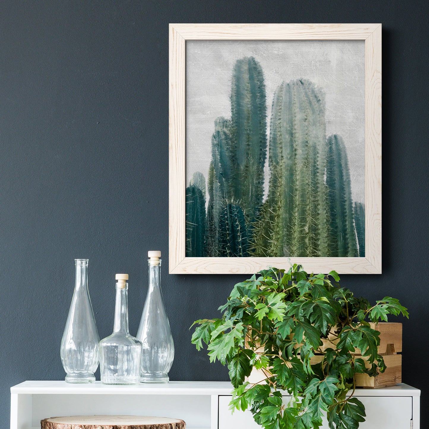Aruba Cacti II - Barnwood Framed Canvas Print
