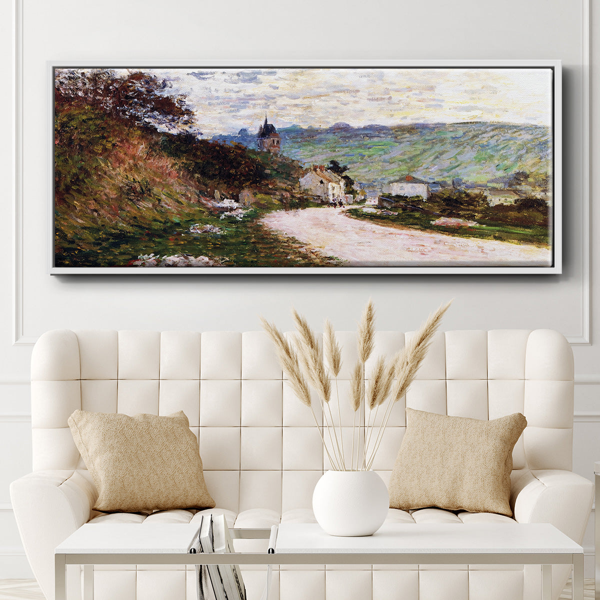 The Road at Vétheuil, 1878 - Floater Framed Canvas Print