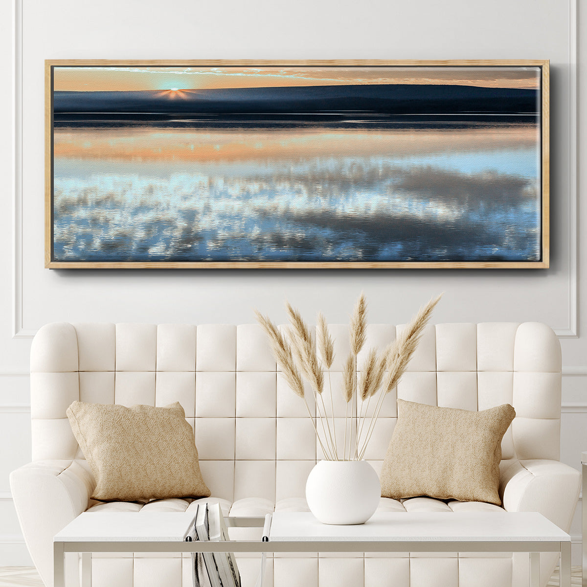 Serene Sunrise - Floater Framed Canvas Print