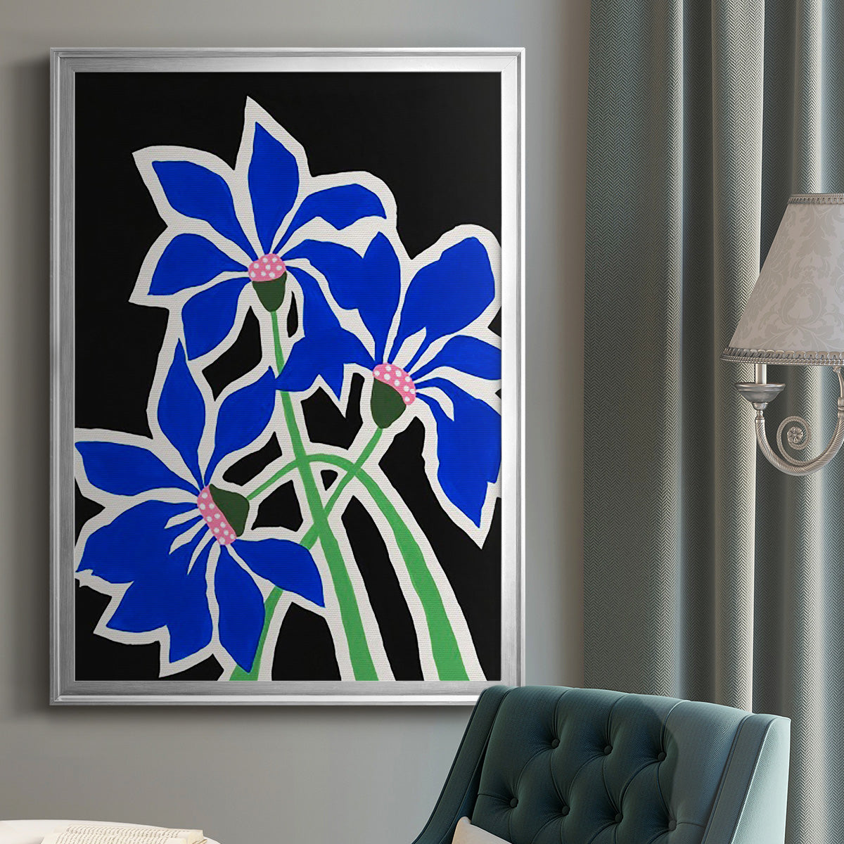 Pop Flowers IV - Modern Framed Canvas Print