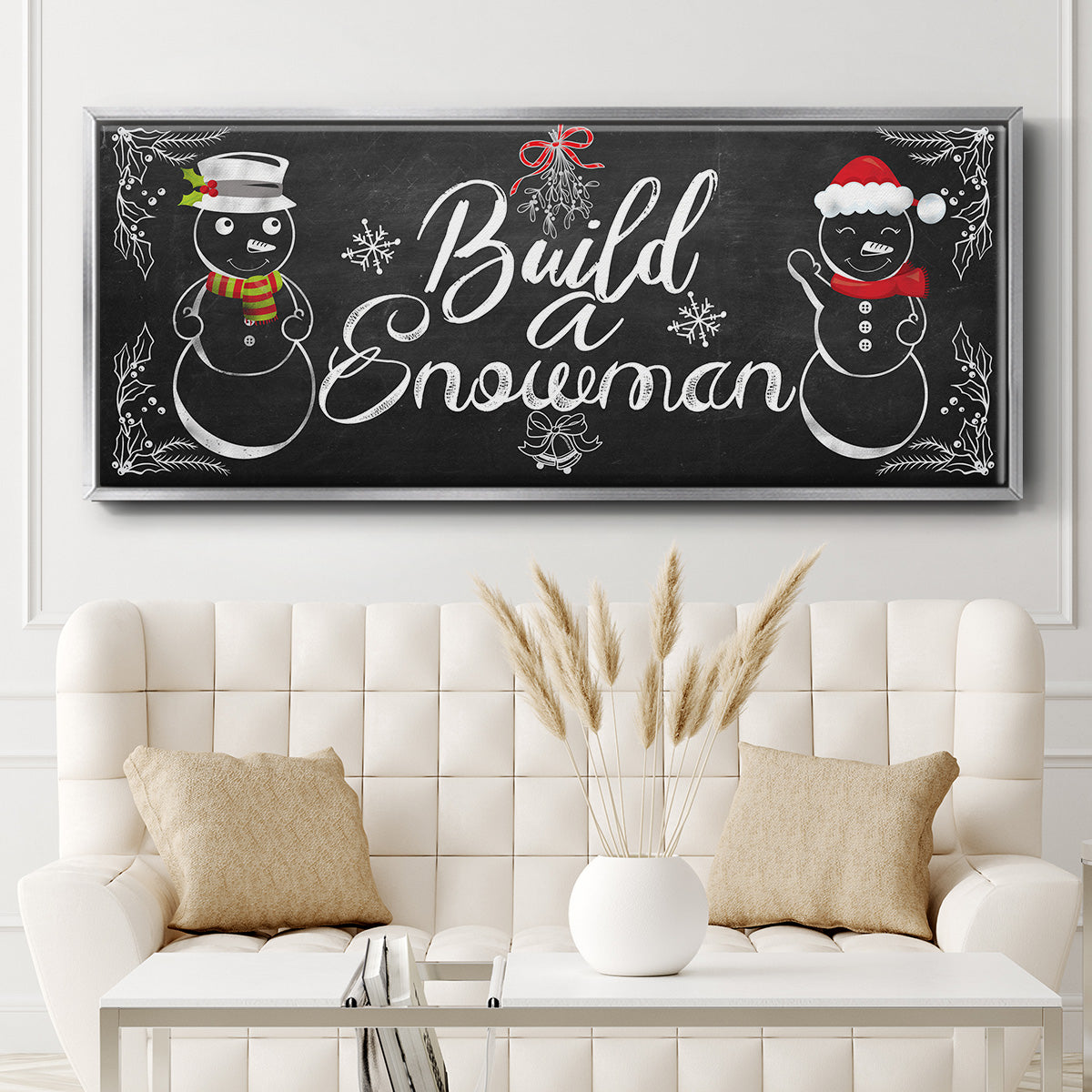 Build a Snowman - Floater Framed Canvas Print