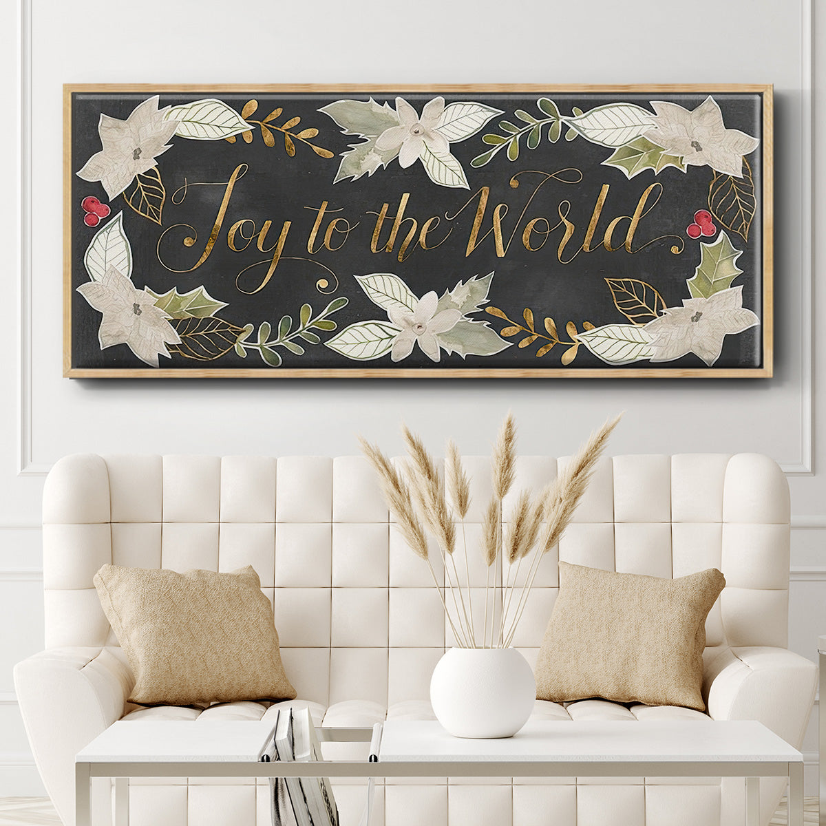 Gilded Christmas Collection D - Floater Framed Canvas Print