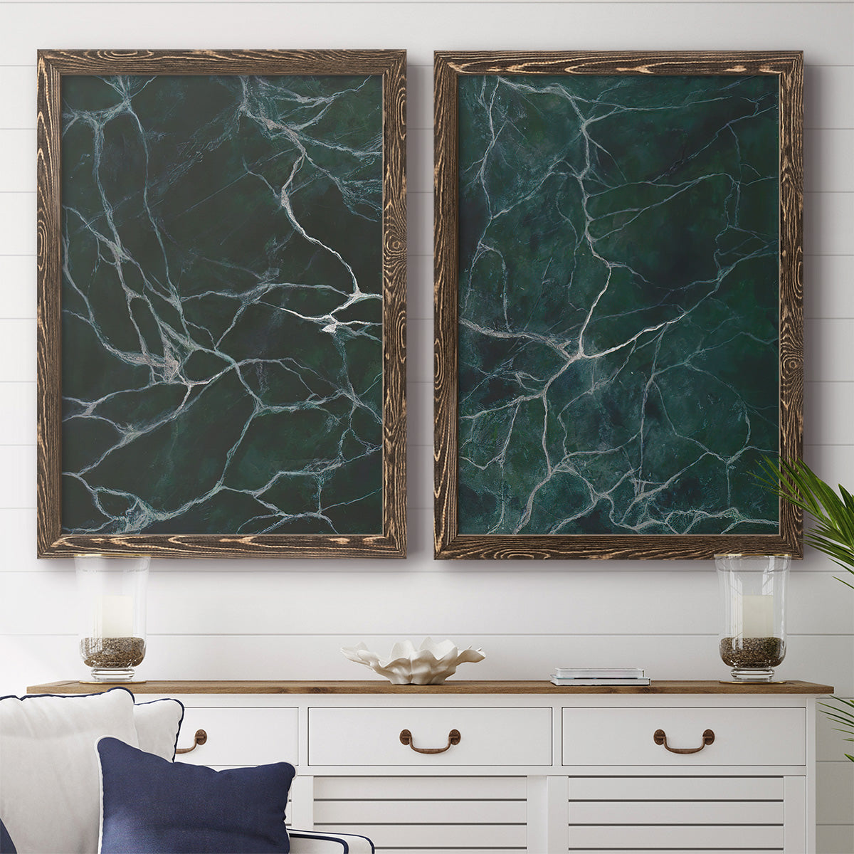 Jade Marble I - Premium Framed Canvas 2 Piece Set - Ready to Hang