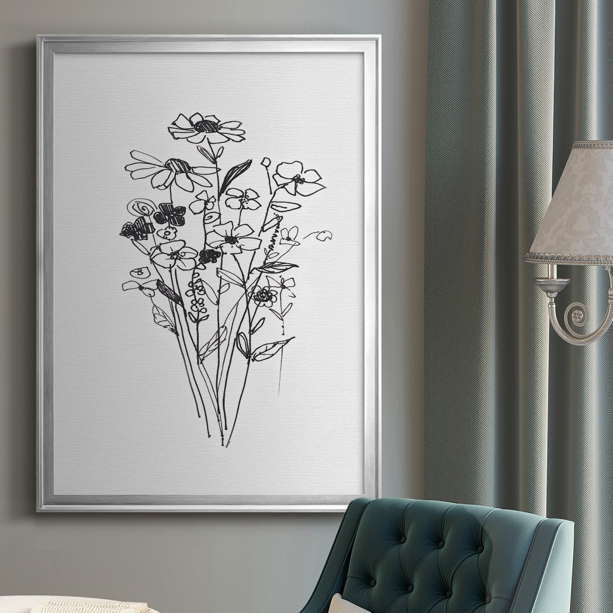 Farmhouse Plants II - Modern Framed Canvas Print