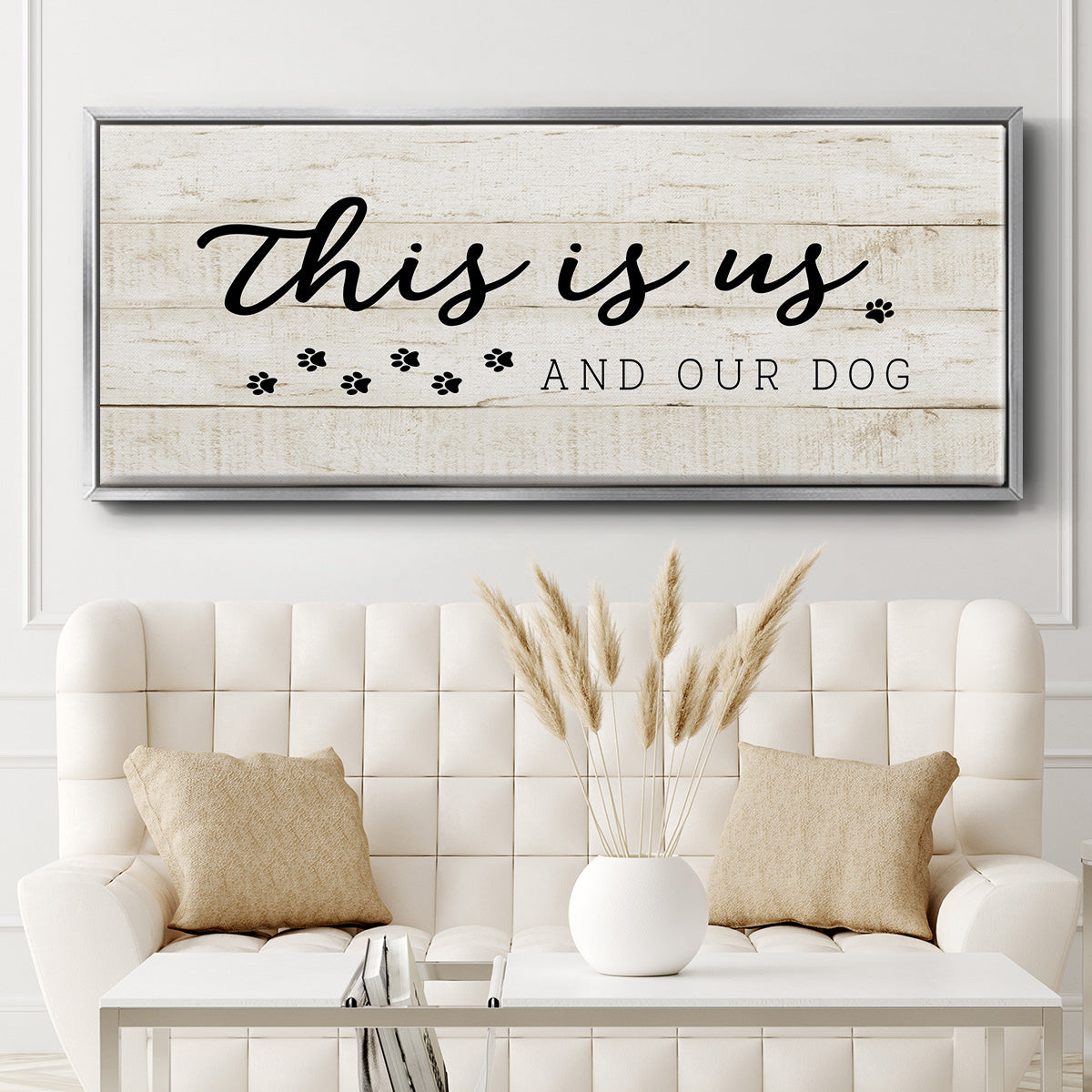This is Us and the Dog - Floater Framed Canvas Print