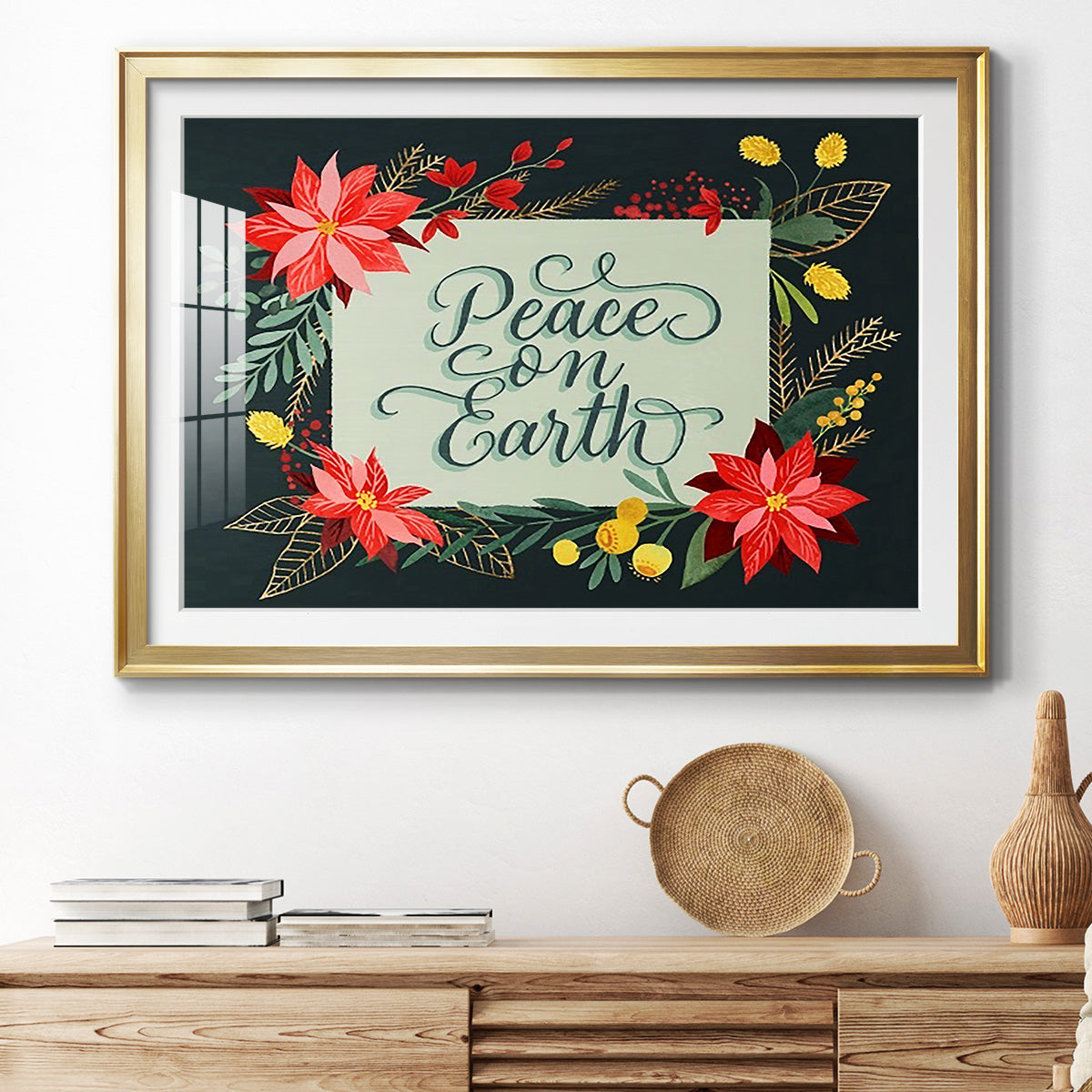 Bright Christmas Night  II - Modern Framed Art Print