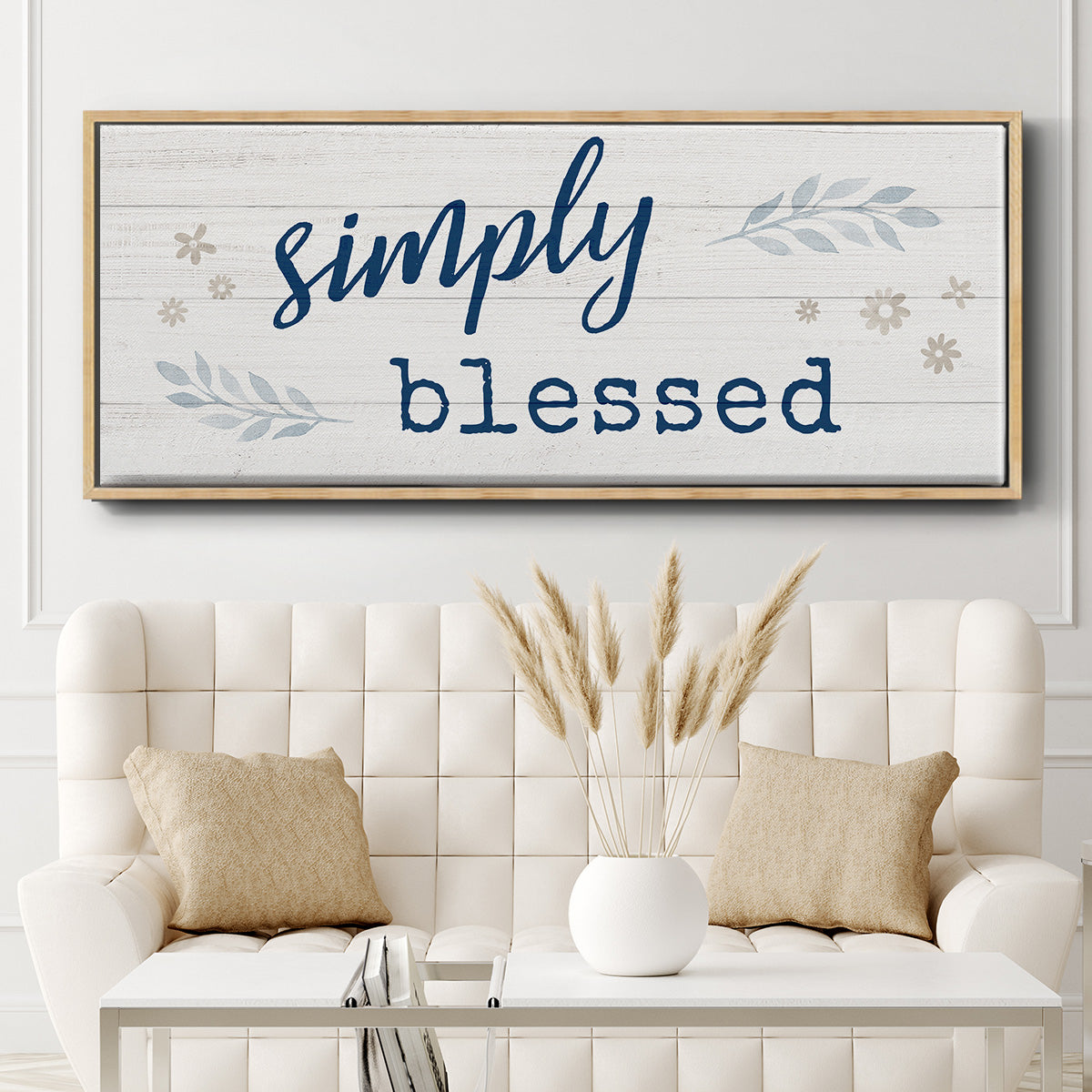 Simply Blessed - Floater Framed Canvas Print