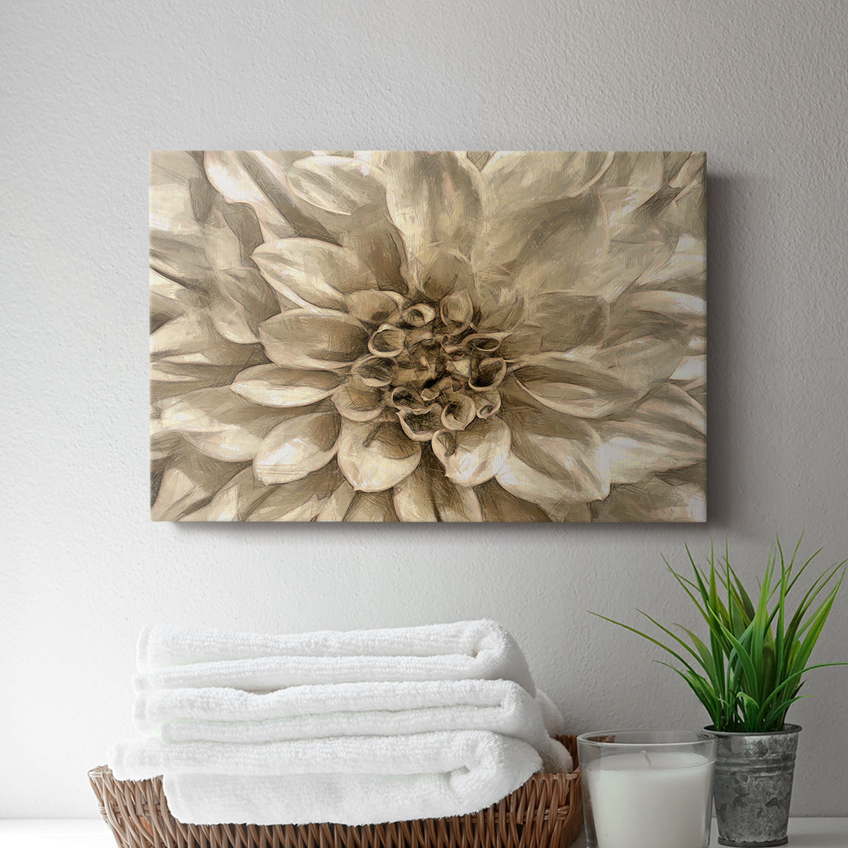 Neutral Wall Flower I - Canvas Art Print