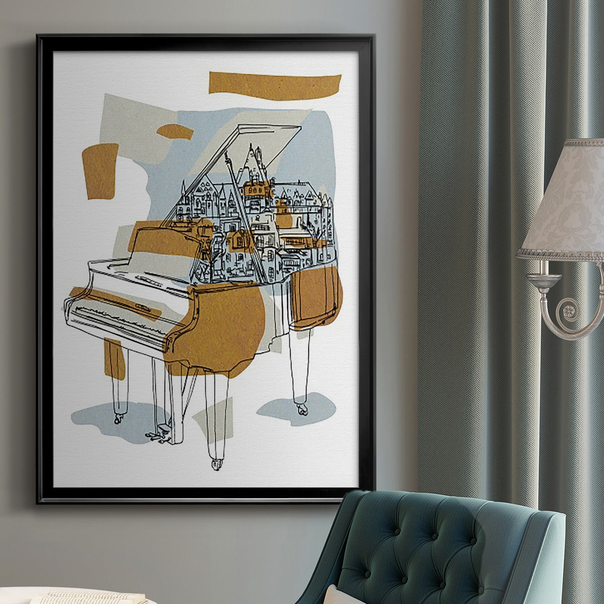 Rehearsal I - Modern Framed Canvas Print
