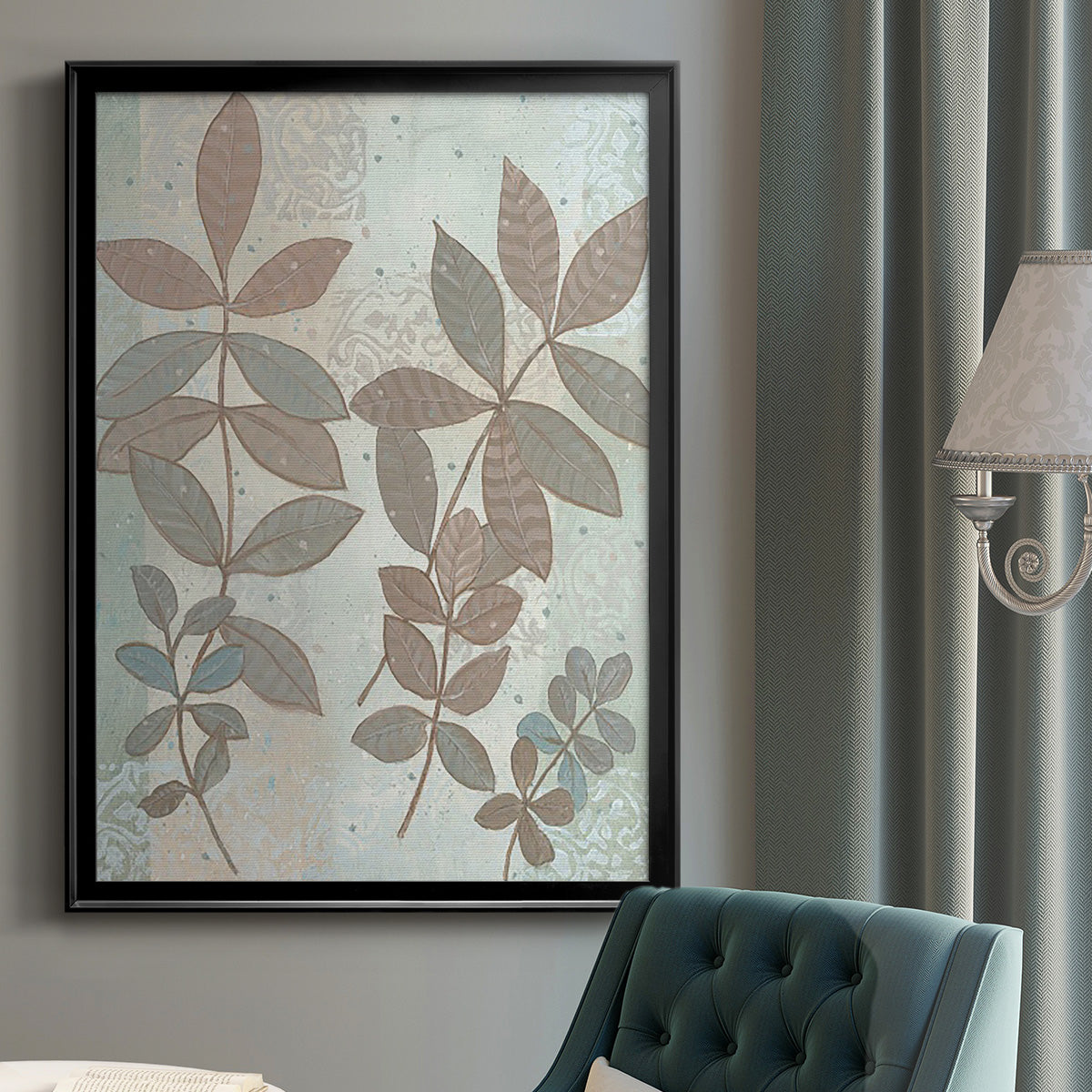 Leaf Cluster I - Modern Framed Canvas Print