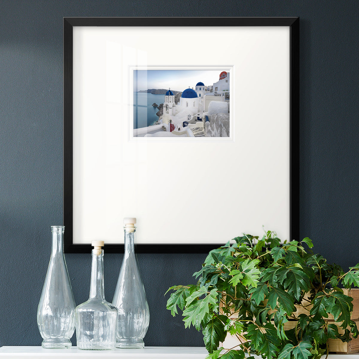 Santorini Sunrise Premium Framed Print Double Matboard