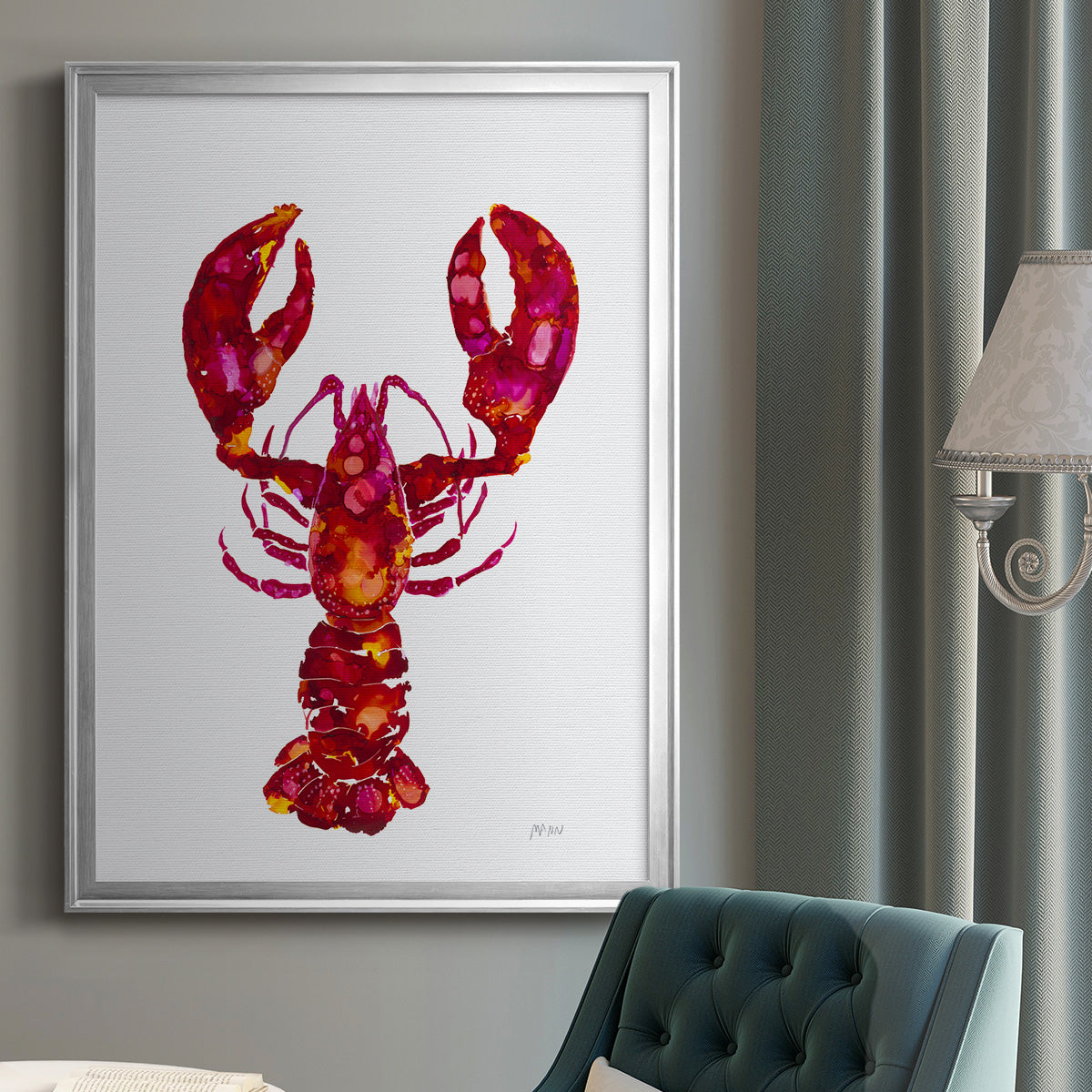 Lobster - Modern Framed Canvas Print