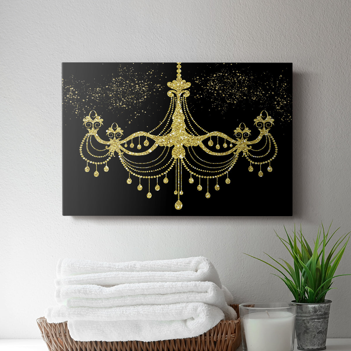 Golden Chandelier - Canvas Art Print