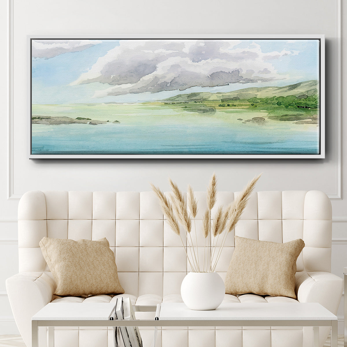 Clear Lagoon I - Floater Framed Canvas Print
