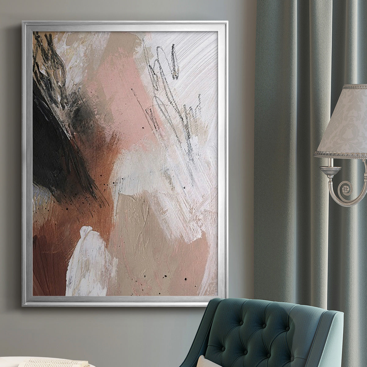 Unbleached Neutrals I - Modern Framed Canvas Print