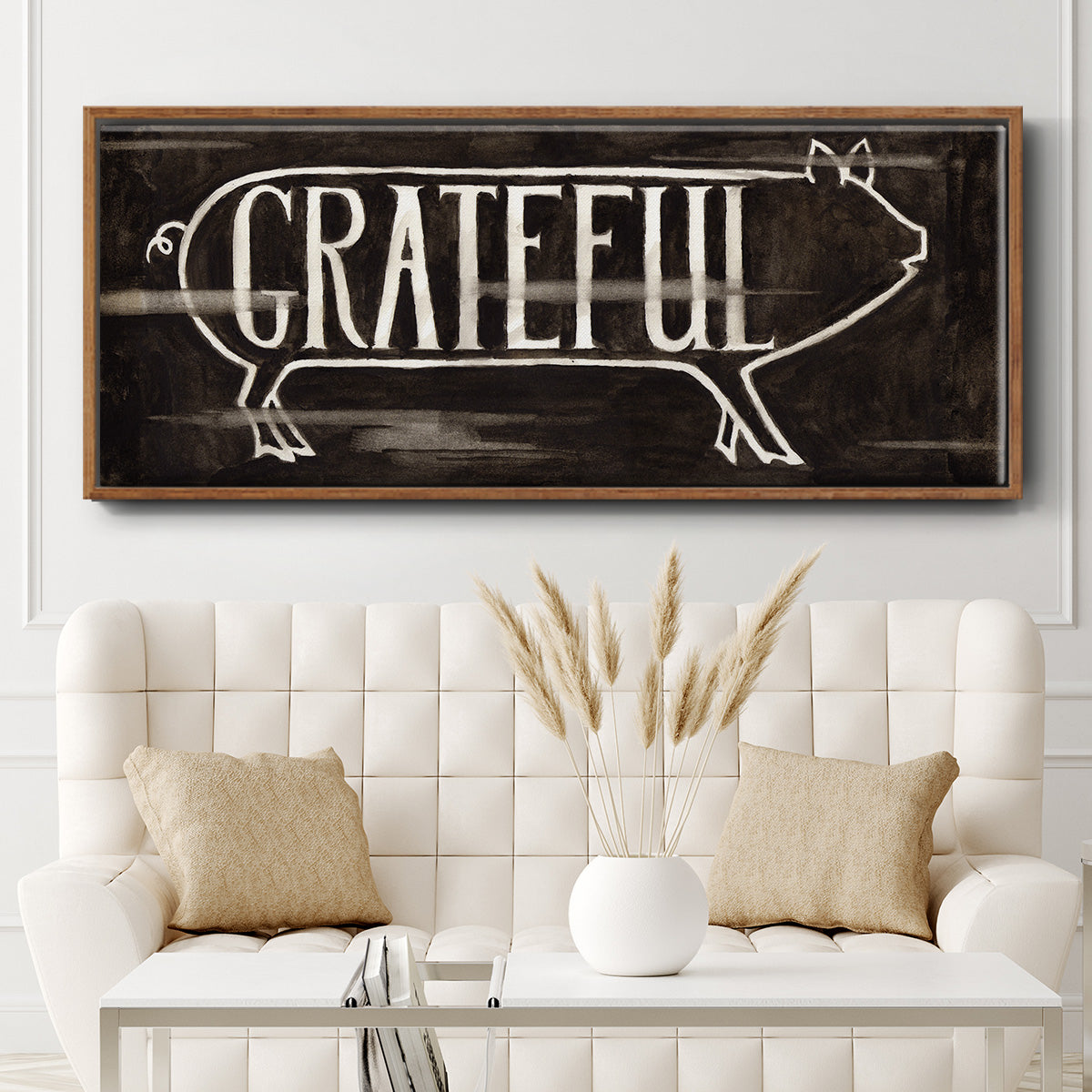 Grateful Pig - Floater Framed Canvas Print