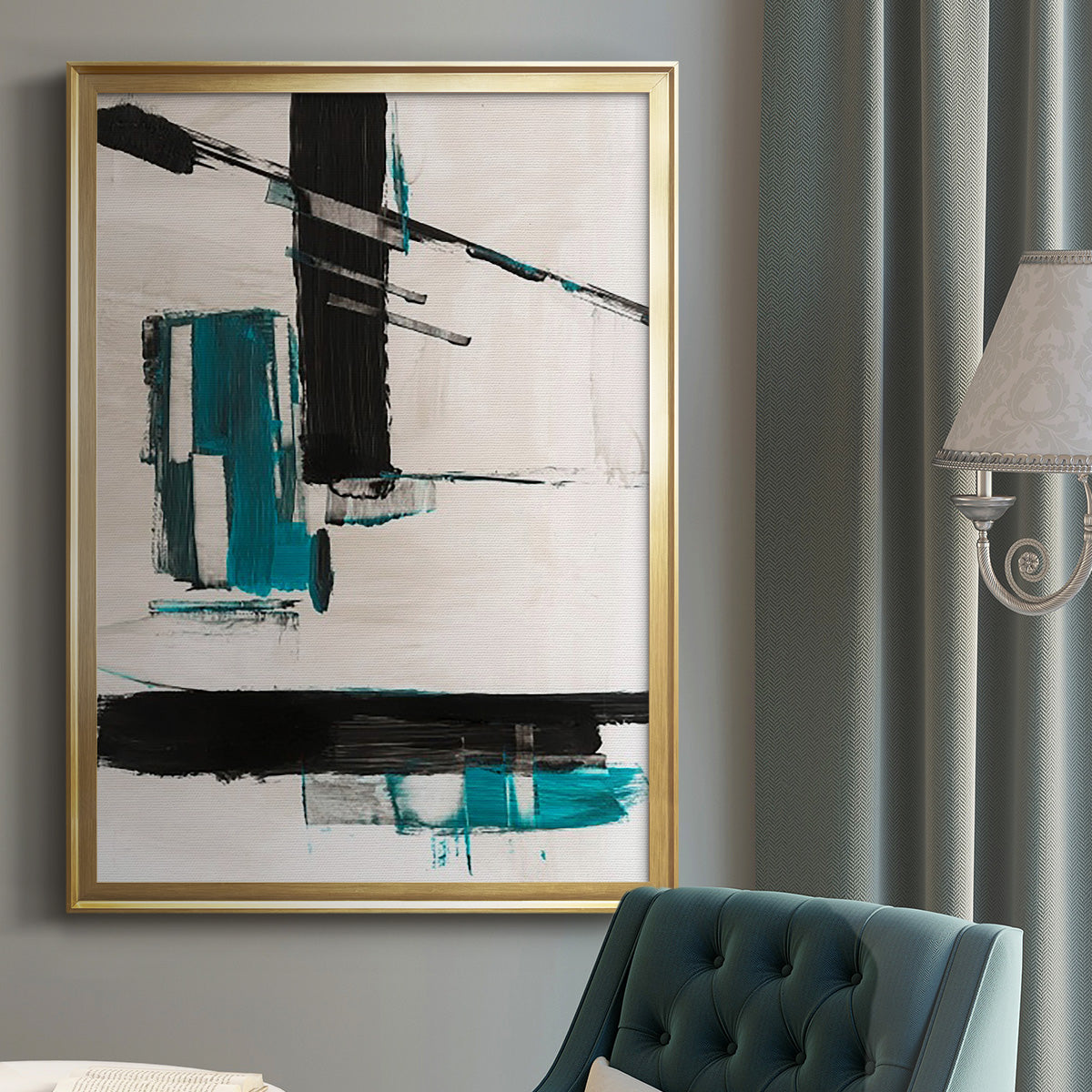 Geometry Notes II - Modern Framed Canvas Print