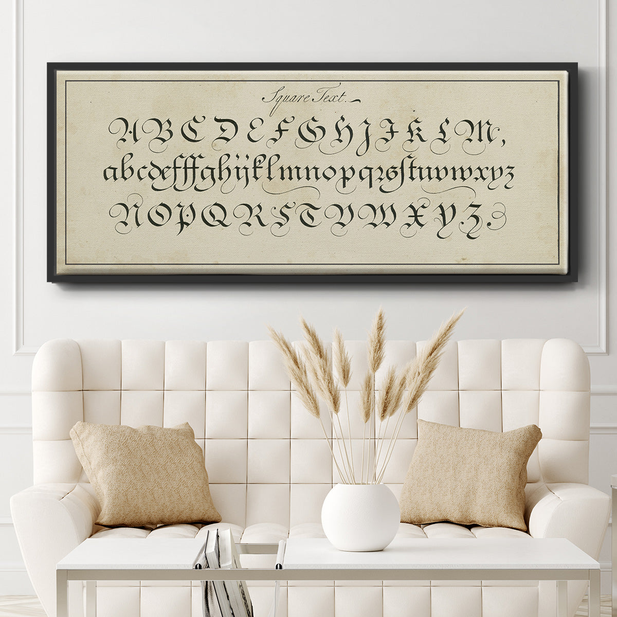 Manuscript Sampler III - Floater Framed Canvas Print