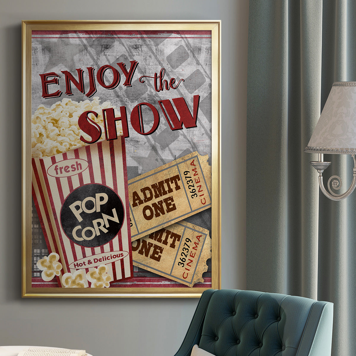 Movie Night I - Modern Framed Canvas Print