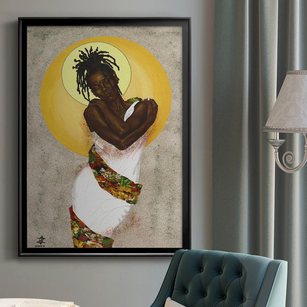 Her Love - Modern Framed Canvas Print