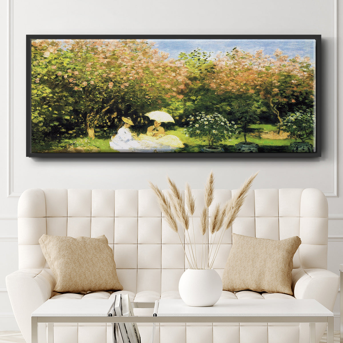 The Garden, 1872 - Floater Framed Canvas Print