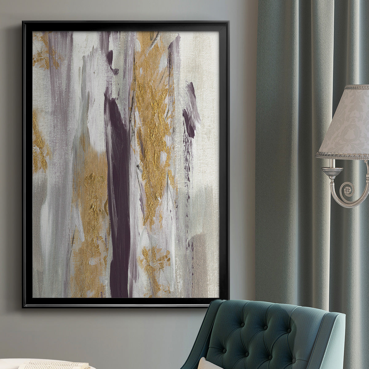Tumultuous Amethyst II - Modern Framed Canvas Print