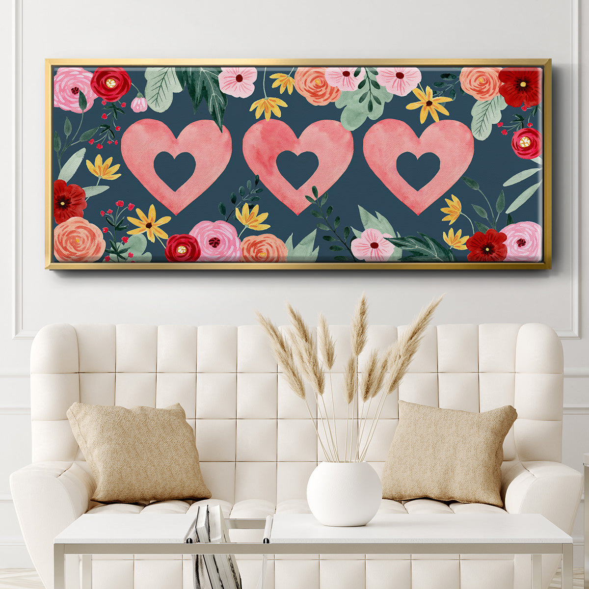 Sweet Hearts Collection D - Floater Framed Canvas Print
