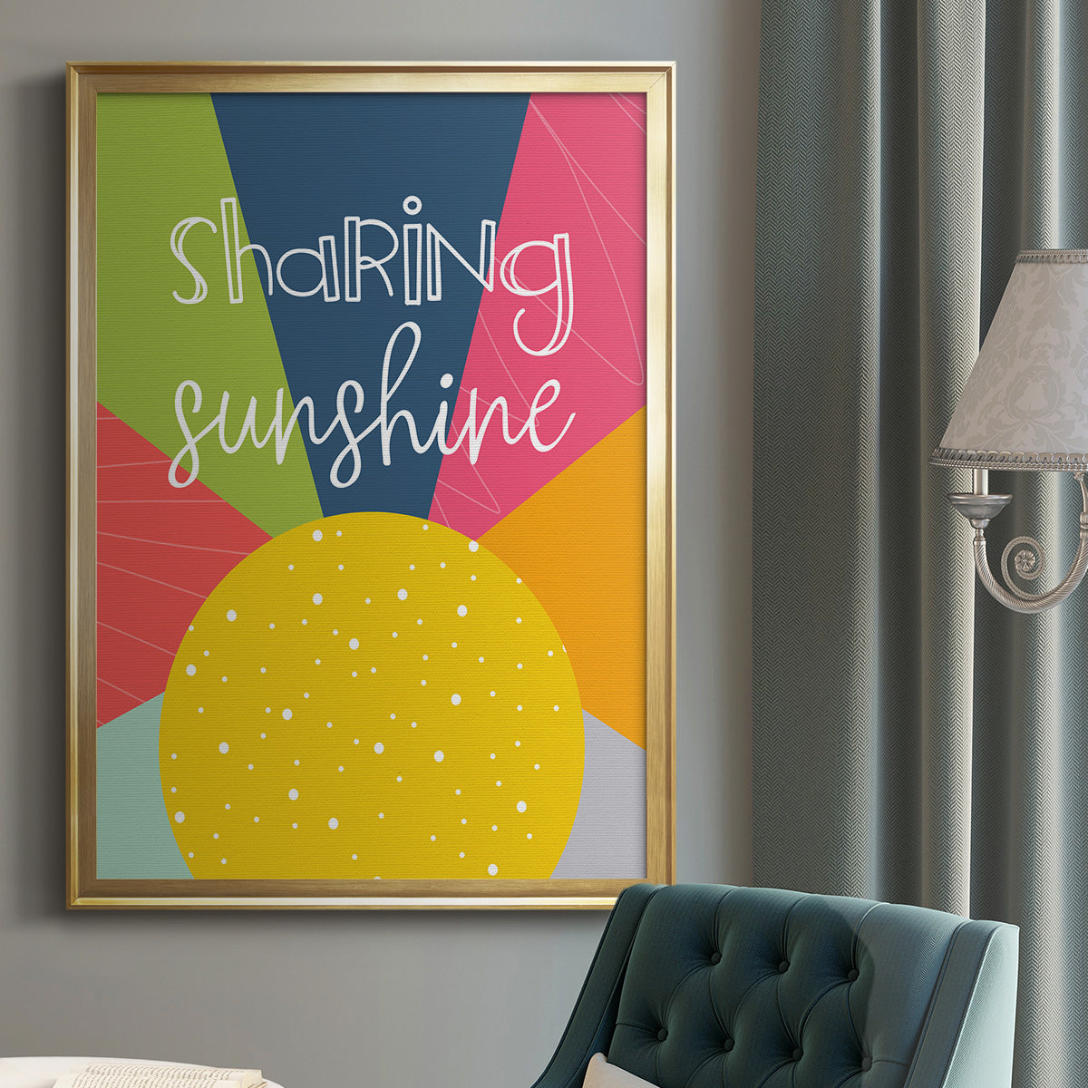 Sharing Sunshine - Modern Framed Canvas Print