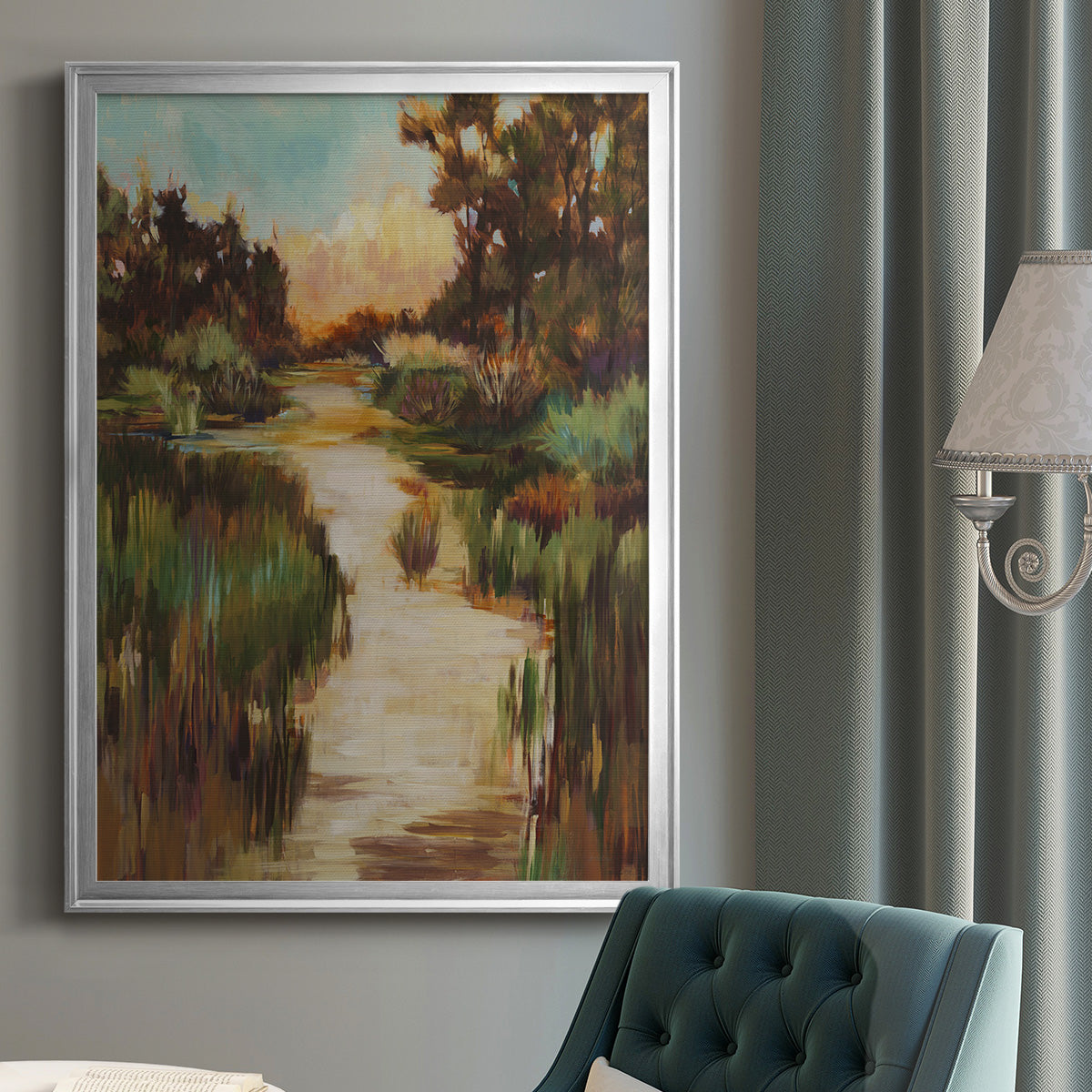 Well Worn Path - Modern Framed Canvas Print